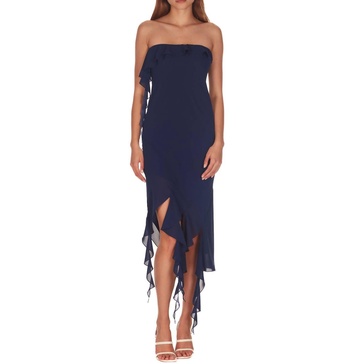 chelsey midi chiffon dress in navy
