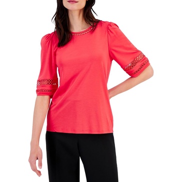 womens crochet viscose pullover top