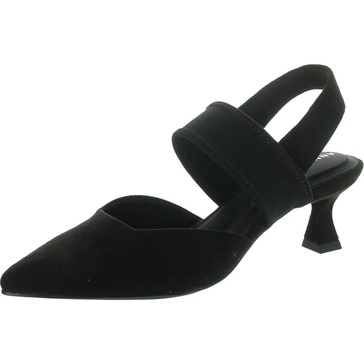 intime womens strappy faux suede kitten heels