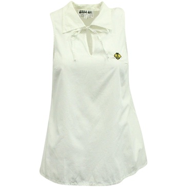 bee sleeveless shirt top in white cotton