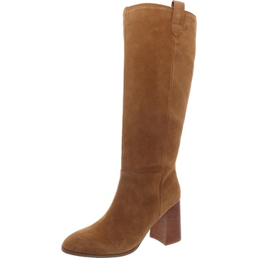 autumn womens suede pull on knee-high boots