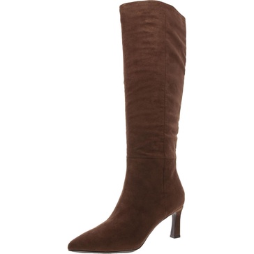 rene womens pointed toe tall knee-high boots