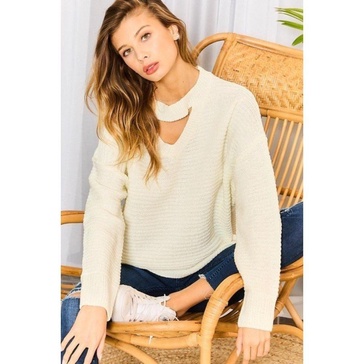 chocker neck oversize sweater