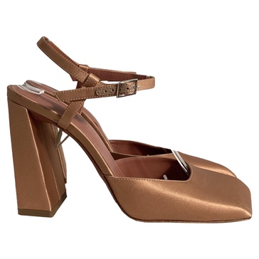 charlotte pumps in brown satin