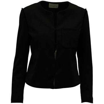 full-length sleeves jacket in black wool