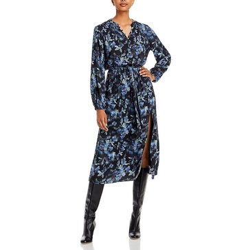 womens button front midi midi dress