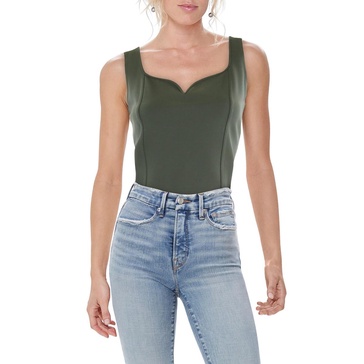 womens stretch sweetheart neckline bodysuit