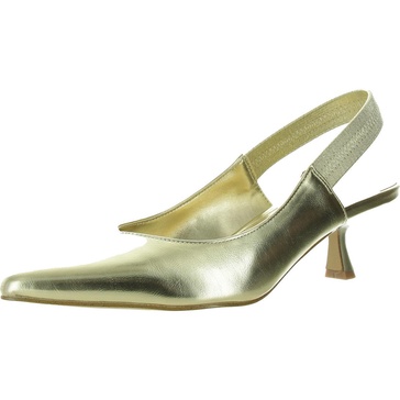 kayla womens faux leather slingback heels