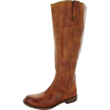 womens zipper leather knee-high boots
