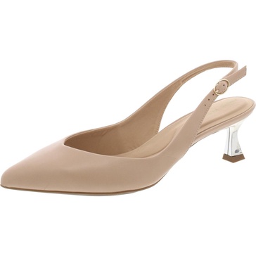 womens cushioned footbed faux leather slingback heels
