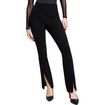 petites womens high rise split hem flared pants