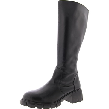 womens leather solid mid-calf boots