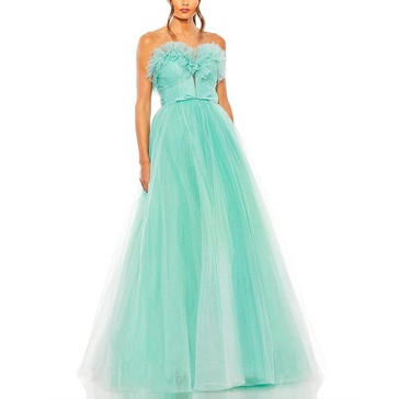 womens glitter strapless evening dress