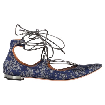 christy ballet flats in floral navy blue leather