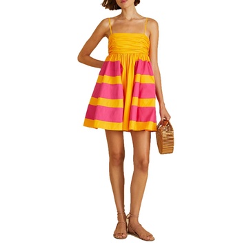 womens colorblock cotton mini dress