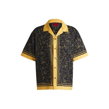 oversize-fit shirt in a printed cotton blend