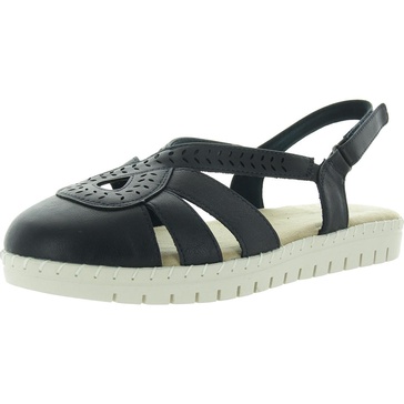 womens buckle manmade flatform sandals