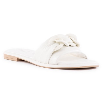 tulum womens chain leather slide sandals