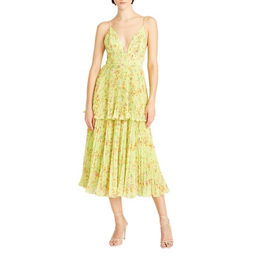 womens tiered recycled polyester cocktail and party dress