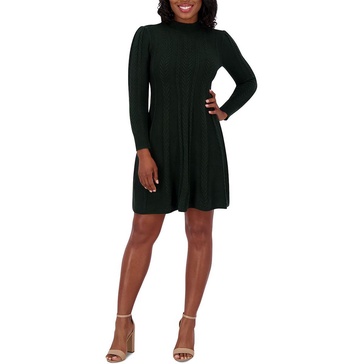 petites womens textured acrylic sweaterdress