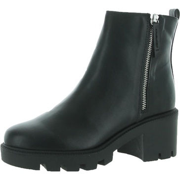 nicola womens faux leather lug sole motorcycle boots