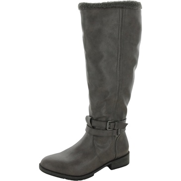 garrison cozy womens wide calf side zip knee-high boots