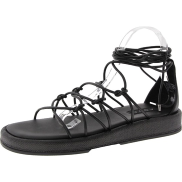 star womens leather lace-up platform sandals