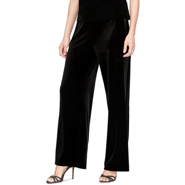 petites womens solid polyester straight leg pants
