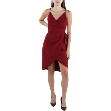 womens sleeveless mini wrap dress