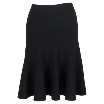 bandage knee-length trumpet skirt in black viscose
