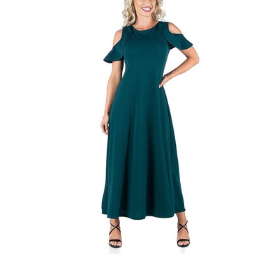 womens cold shoulder long maxi dress