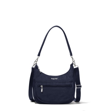 modern pocket half moon shoulder bag