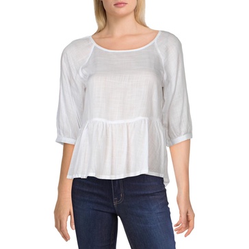 womens sheer hi-low peplum top