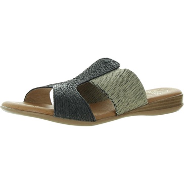 womens ribbed slide sandals