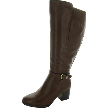 uptown womens extra wide calf faux leather knee-high boots
