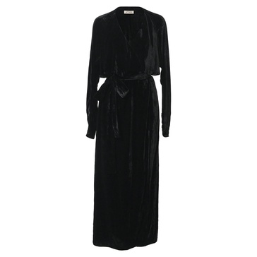 raquel wrap maxi dress in black velvet