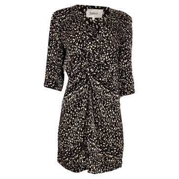 erika twisted printed mini dress in black viscose