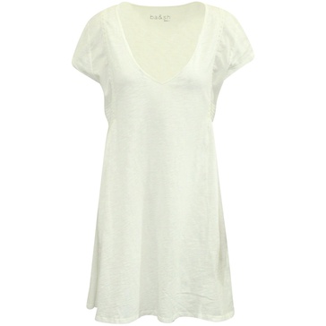 v-neck dress in white cotton