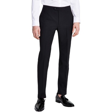 mens satin trim wool dress pants