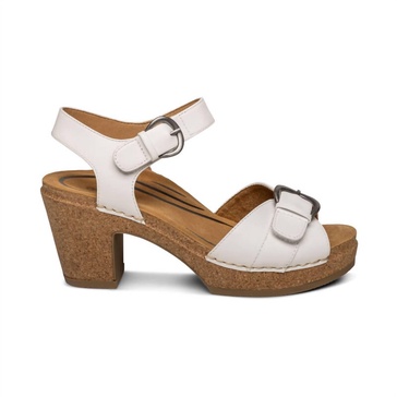 women's tory open toe heel sandals in white