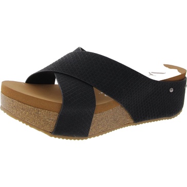 womens animal print faux leather slide sandals