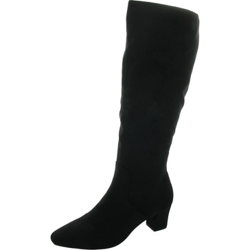 lyyric womens zipper microfiber knee-high boots