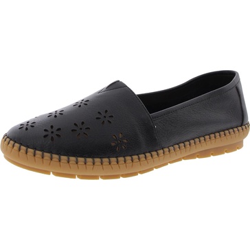womens laser cut leather loafers