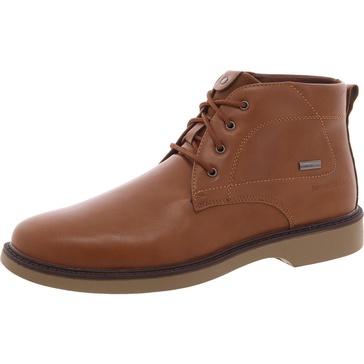 morken mens lace-up faux leather chukka boots