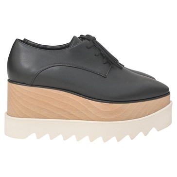elyse platform lace-up shoes in black faux leather