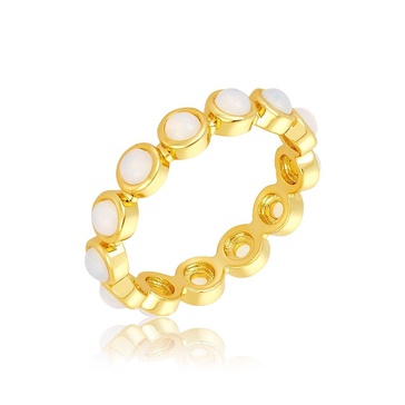 4mm bezeled opalite eternity band ring