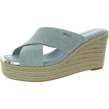 maryn x band womens criss-cross denim wedge sandals