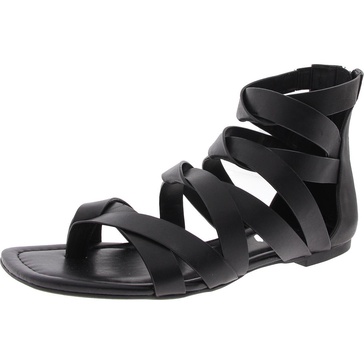 womens criss-cross faux leather gladiator sandals