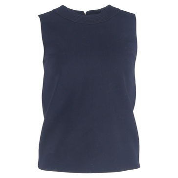 visible stitch details tank top in navy blue viscose
