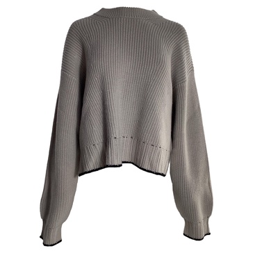 knitted sweater in grey wool